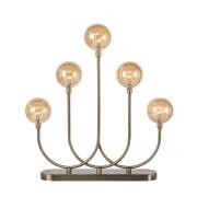 Enys-kynttilänjalka, antiikkimessinki, rauta/lasi, 5-lamppuinen, LED