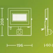 Philips LED-kohdevalaisin ulos Lois UE Sensor, 24 W, 3000 K IP65