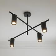 Lindby kattovalaisin Marilou, hiekanmusta, 4-valo, Ø 70cm