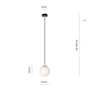 Riippuvalaisin Royal, opaali/musta, lasi, E14