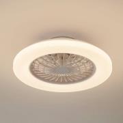 Lindby LED-kattotuuletin Vedin, valkoinen, DC, Ø 49 cm, CCT