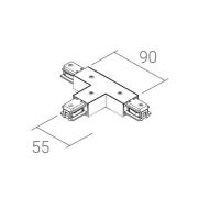 Ivela T-liitin SQUARE 48 V, valkoinen, suojajohdin vasemmalla