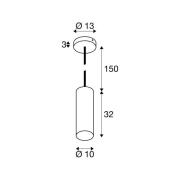 SLV riippuvalo Enola, mattakulta, Ø 10 cm, metalli
