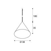 SLV riippuvalo Magico, Ø 38 cm, musta matta, metalli