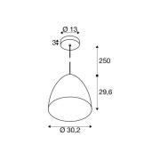 SLV riippuvalo Para Cone, Ø 20 cm kuparinen/valkoinen