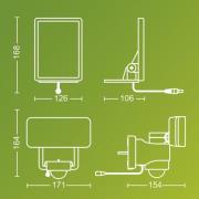 Philips LED-kohdevalaisin ulos Tylus, musta 5.000K anturi
