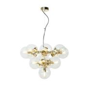 Zumba-riippuvalaisin, lasi/metalli, kulta/kirkas, 13-polttimoinen