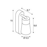 SLV seinälamppu Puri 2.0 Cone, musta/kulta, 15 cm