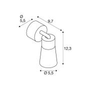 SLV kattovalaisin Puri 2.0 Cone, valkoinen, Ø 5 cm, metalli
