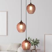 Riippuvalaisin Ojay, luumu/musta, lasi, 3-lamppuinen, E27