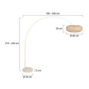 Kaareva valaisin Sparkled Light, kermanvärinen, bambu, E27