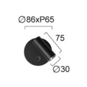 LED-seinävalaisin Tara, musta, Ø 9 cm, metalli