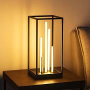 Grid LED-pöytävalaisin, musta/kulta, metalli, CCT, himmennettävä