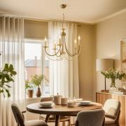 Kattokruunu Ferra, antiikkimessinki, 5-lamppuinen