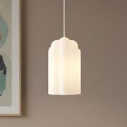 Lucande Lunja-riippuvalaisin, valkoinen, lasi, 1-lamppuinen, E27