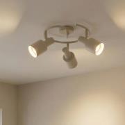 Lindby kattovalaisin Ovelia, beige, 3-valo, metalli, E27