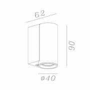 Seinäkohdevalaisin Dupla, harmaa, korkeus 9 cm, metalli