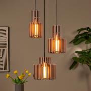 Rollo-riippuvalo, taupe, Ø 50 cm, kangas/metalli/lasi, 3-lamppuinen.