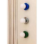 Globen Lighting Art Deco kattovalaisin, IP44, kromi/valkoinen