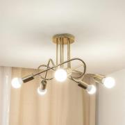 Kattovalaisin Oxford, kultainen, 5-lamppuinen, Ø 47 cm, metalli