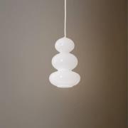 Oman-riippuvalaisin, kiiltävä valkoinen, lasi, Ø 14 cm