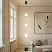 Lucande LED-lattiavalaisin Sphere, musta/opaalinen, lasi, himmennettäv...