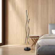 LED-lattiavalo Geronimo, korkeus 135 cm, musta/puunvärinen