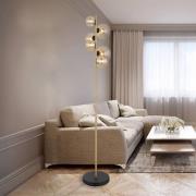 Lattiavalaisin Riha, korkeus 155 cm, meripihka/messinki, metalli