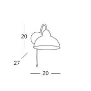 Kolarz seinälamppu Nonna Ø 20 cm, kukka kultainen, reuna sileä