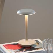 LED-pöytävalaisin Petit, greige, alumiini, IP44