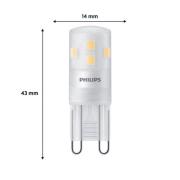 Philips kaksikantainen LED-lamppu G9 1,9W 220lm 2700K matt 6 kpl