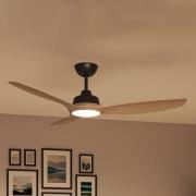 Philips LED-tuuletin Olas, Ø 132 cm, ruskea/musta, hiljainen