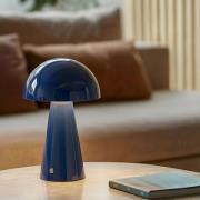 Lindby LED-ladattava pöytävalaisin Nevijo, sininen, Ø20cm, USB, himmen...