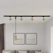 Kiskosetti DUOline Marley, musta/messinki, 2 m, 6-lamppuinen GU10