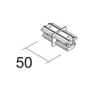 Ivela pitkittäisliitin SQUARE 48 V, musta, virtajohtava