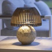 Les Jardins LED-pöytävalaisin Alba, harmaa/beige, korkeus 41 cm