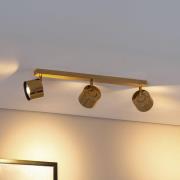 Kattospotti Chloe säädettävä, 3-lamppuinen, messinkivärinen teräs