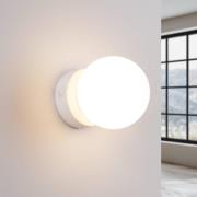 You seinävalaisin, valkoinen, Ø 12 cm, teräs/lasi