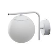 Aurora seinävalaisin, valkoinen, lasia, 17 cm korkea, pallo, E14