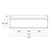 Sylvania asennuskehyssarja LED-paneeleille, 120 x 30 cm
