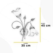 Lancia seinävalaisin, norsunluun värinen, 2-valo, rauta, lasi