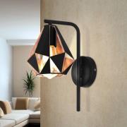 Seinävalaisin Carlton, musta/kupari, kannatinvarsi