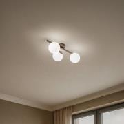 Kattovalaisin Drum, kahvi, 3-lamppuinen, lasi, pituus 46 cm