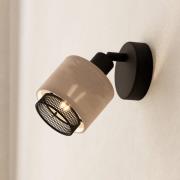 Rosley seinävalaisin, musta/luonnonvärinen, pellavaa