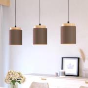 Albariza tekstiiliripustusvalaisin, cappuccinonvärinen, kangas, 3-valo...