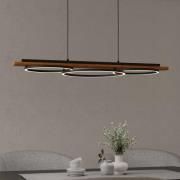 Boyal LED-riippuvalaisin, ruskea, pituus 101 cm, puu, 3-valo.