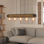 Layham riippuvalaisin, musta/vaalea puu, pituus 96 cm, 5-valo.