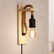 Seinälamppu Rampside, puu/köysi, ilman varjostinta