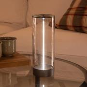 LED-akkukäyttöinen pöytävalaisin Edison, korkeus 24 cm, harmaa/kirkas,...