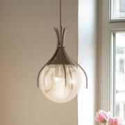 Sinka-riippuvalaisin, meripihka/kultainen antiikki, Ø 13 cm, lasi/meta...